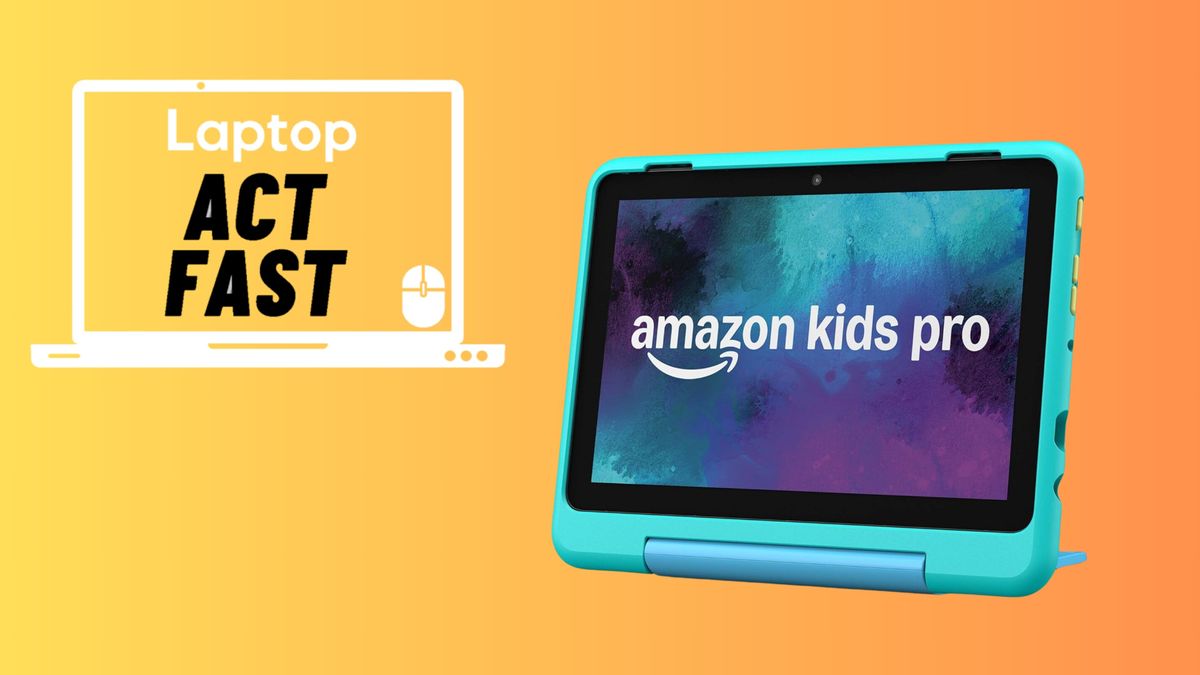 Amazon Fire HD 8 Kids Pro tablet in teal