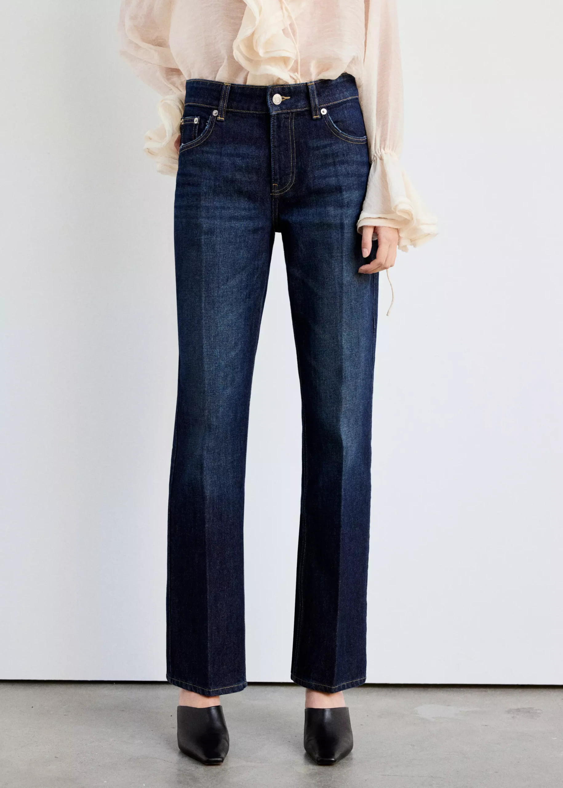 Mid-Rise Straight Jeans - Women | Mango Usa