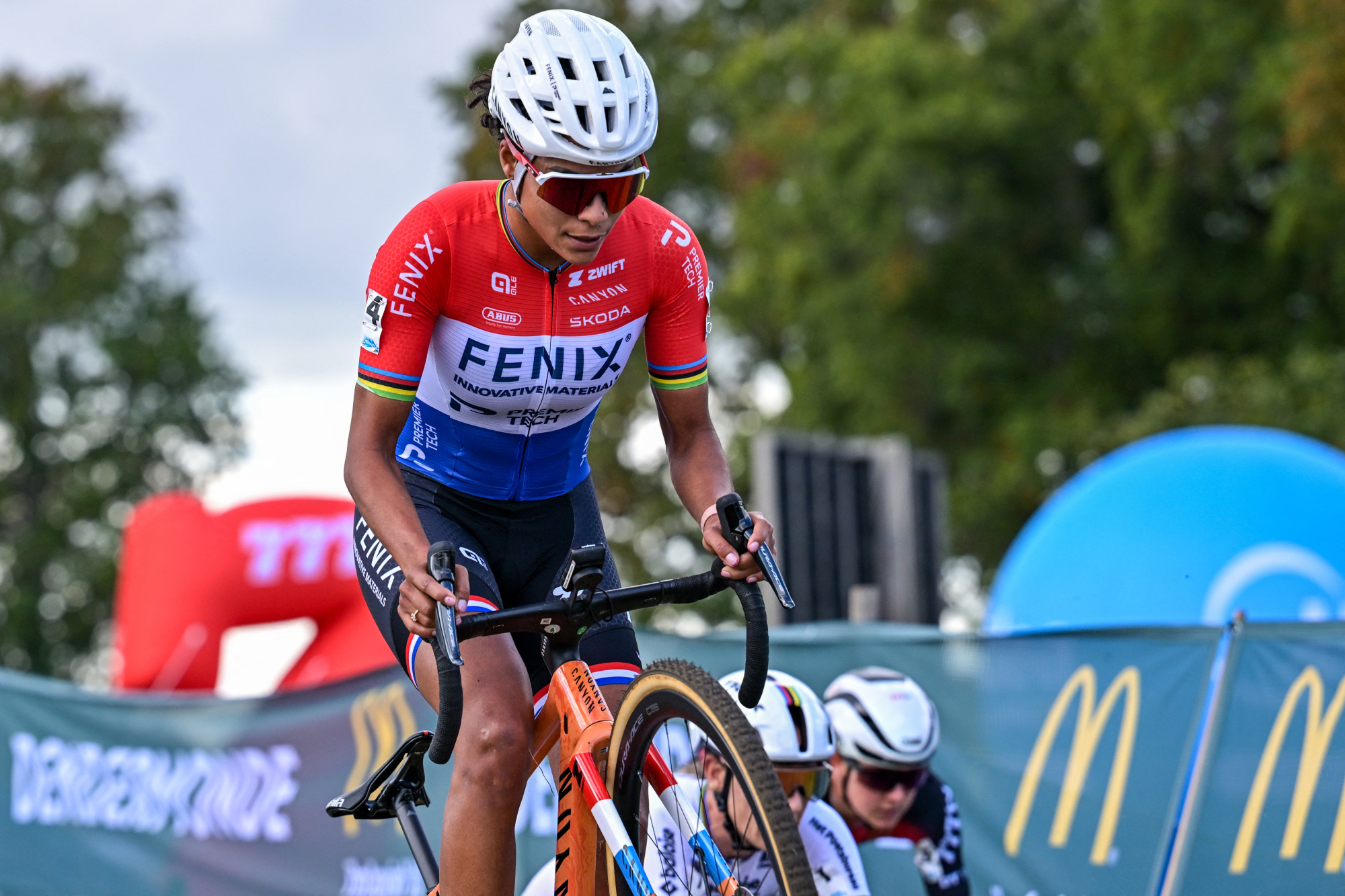 Netherlands' Ceylin Del Carmen Alvarado during the women elite race of the 'Mosselcross' cyclocross cycling event, Dendermonde 2026