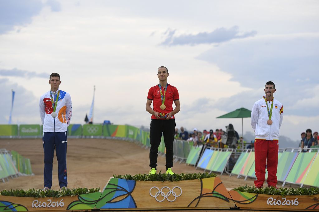 The men's podium