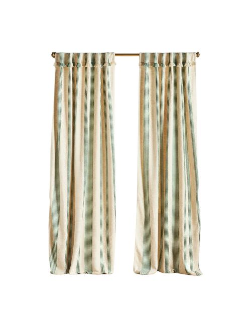 Pieced Stripe Cotton Blend Woven Curtain