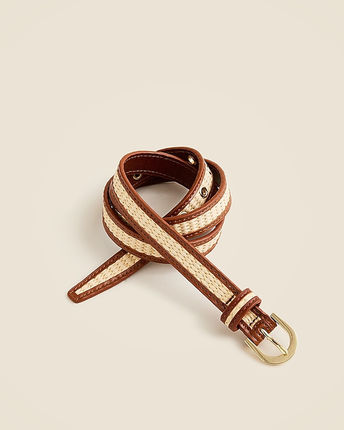 Slim Classic Belt in Faux Raffia