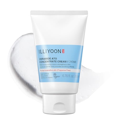 Illiyoon Ceramide Ato Concentrate Cream | Moisturizer for Dry &amp;amp; Sensitive Skin, 100hr Lasting Hydration, for Face &amp;amp; Body, Gentle for Infants, Moisture Barrier Repair, Vegan Certified, 6.76 Fl.oz.