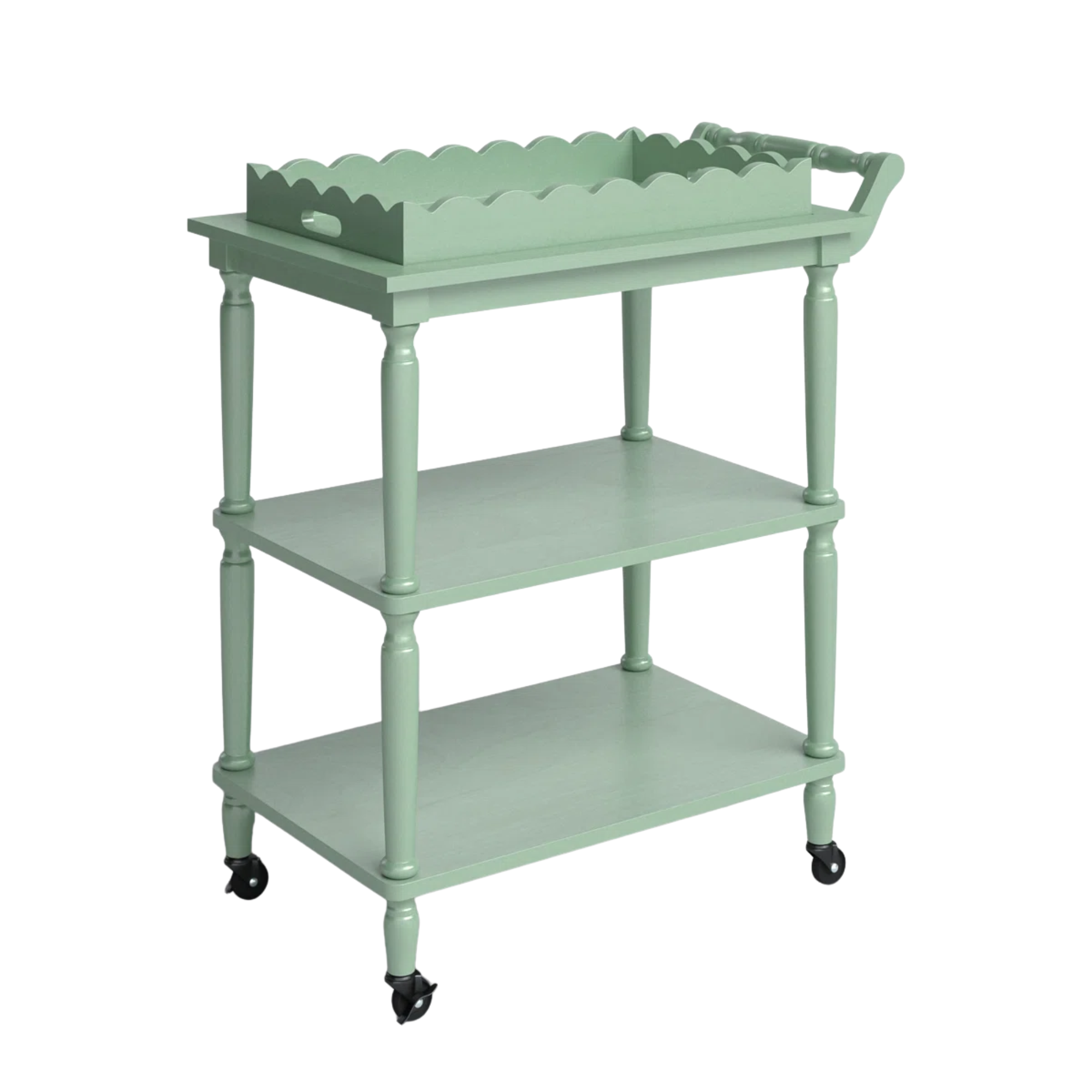 a green bar cart
