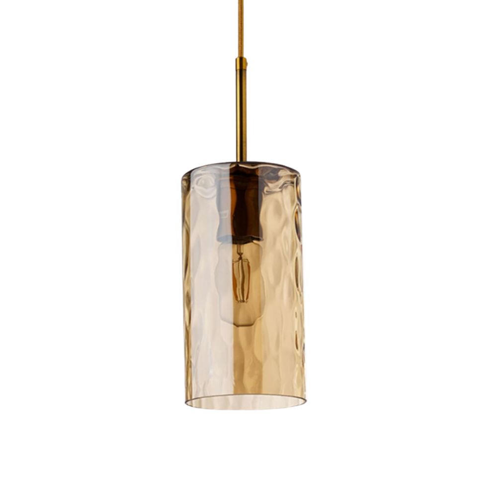 Amber glass pendant light