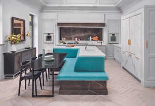 Kitchen island seating in green