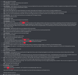Screencap of conversation between Riot Zed and Chronoshift developers