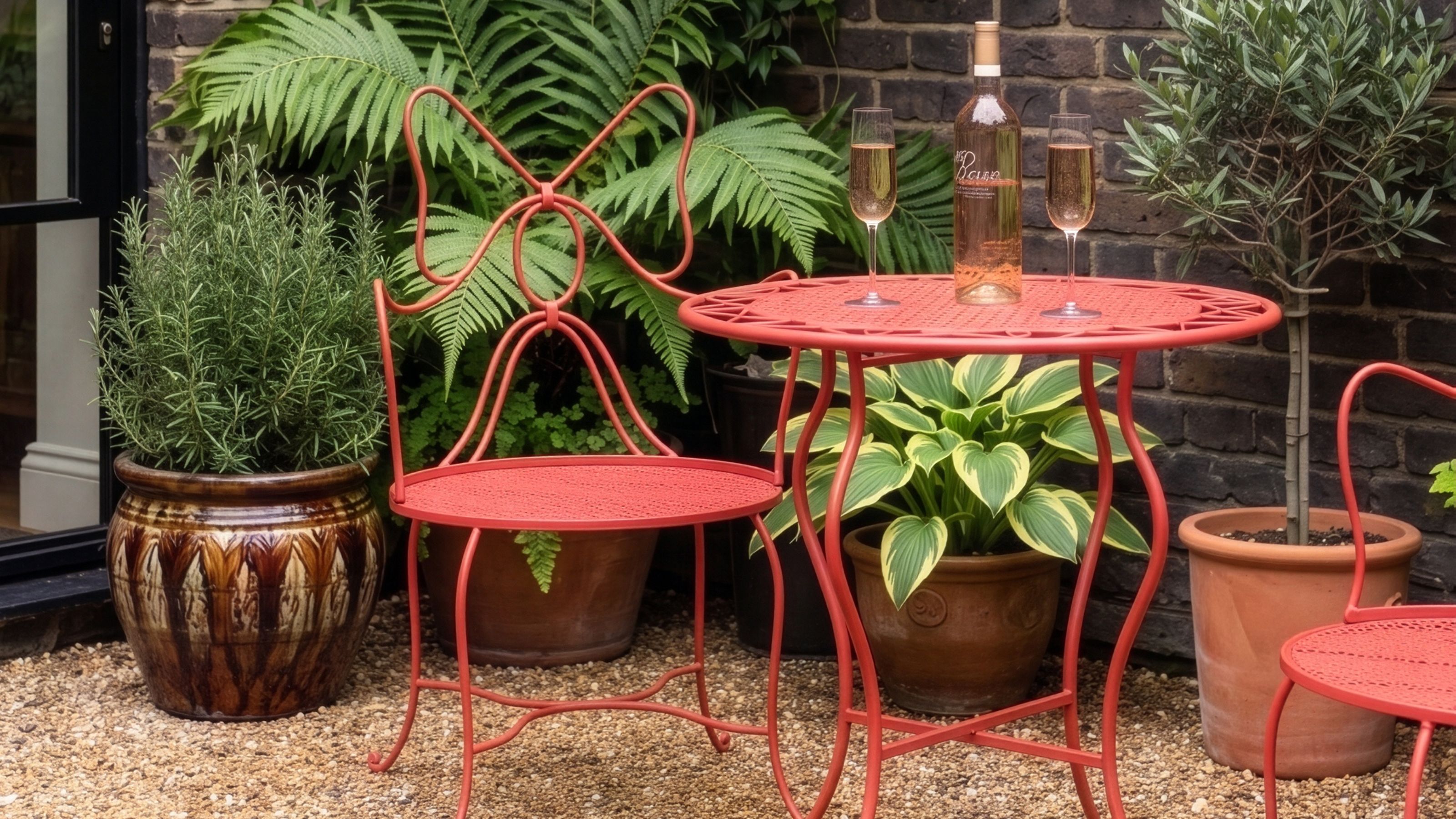 Rockett St George Red Bow Outdoor Table and Chairs