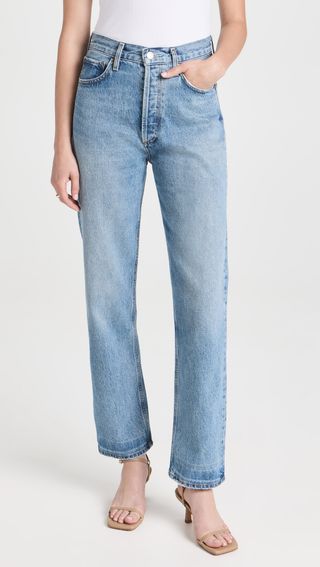 90's Pinch Waist High Rise Straight Jeans