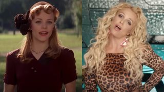 From left to right: screenshots of Rachel McAdams in The Notebook and Britney Spears In Pretty Girls music video.