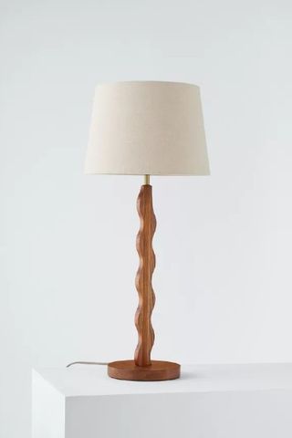 John Lewis Wiggle Table Lamp, Walnut