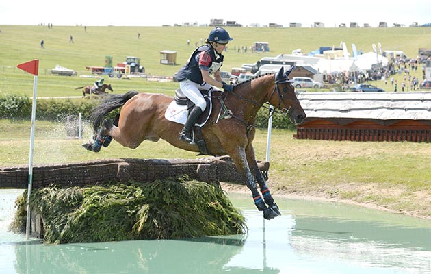 Kate Honey riding FERNHILL NOW OR NEVER in the CIC ** during the Barbury International Horse Trials at Sharpridge Farm, Rockley, near Marlborough in Wiltshire, UK on 11 July 2015