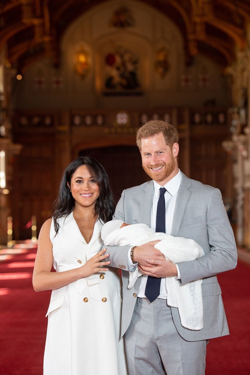The Duke &amp; Duchess Of Sussex Pose With Their Newborn Son