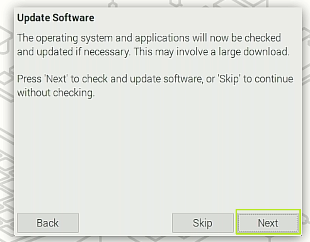 Click Next to updatge