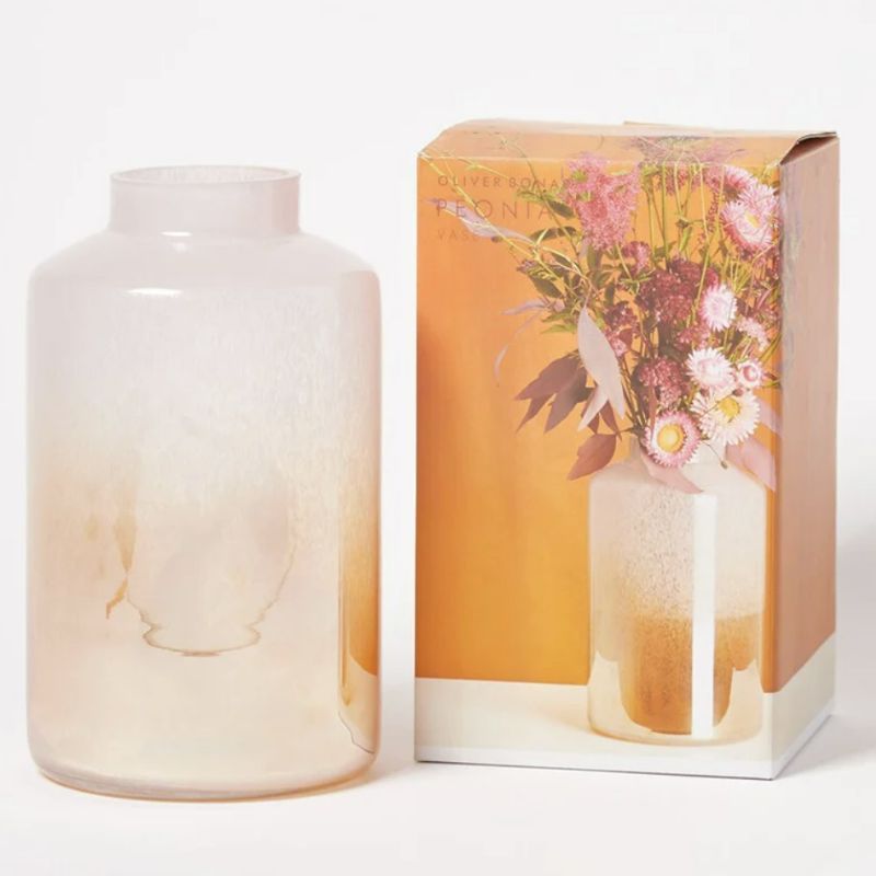 A glass vase from Oliver Bonas.