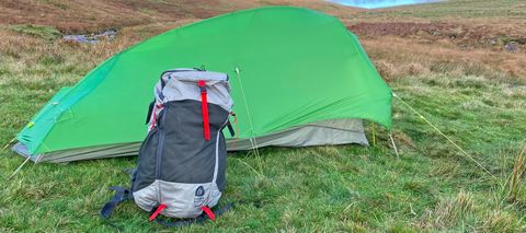 Sierra Designs Gigawatt 60L hiking backpack with tent