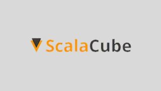 ScalaCube logo on grey background