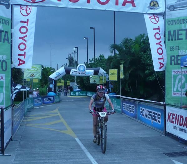 Louise Kobin finishes.