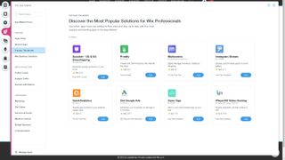 Wix's App Market, accessed from within the website editor
