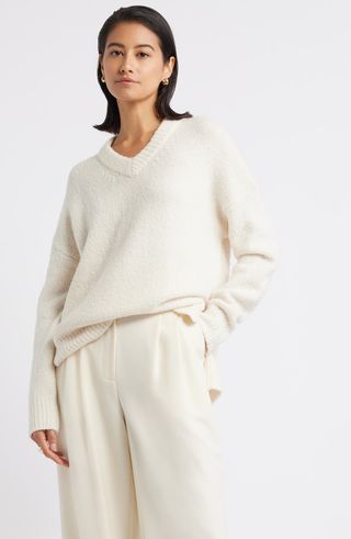 Wool Blend V-Neck Sweater