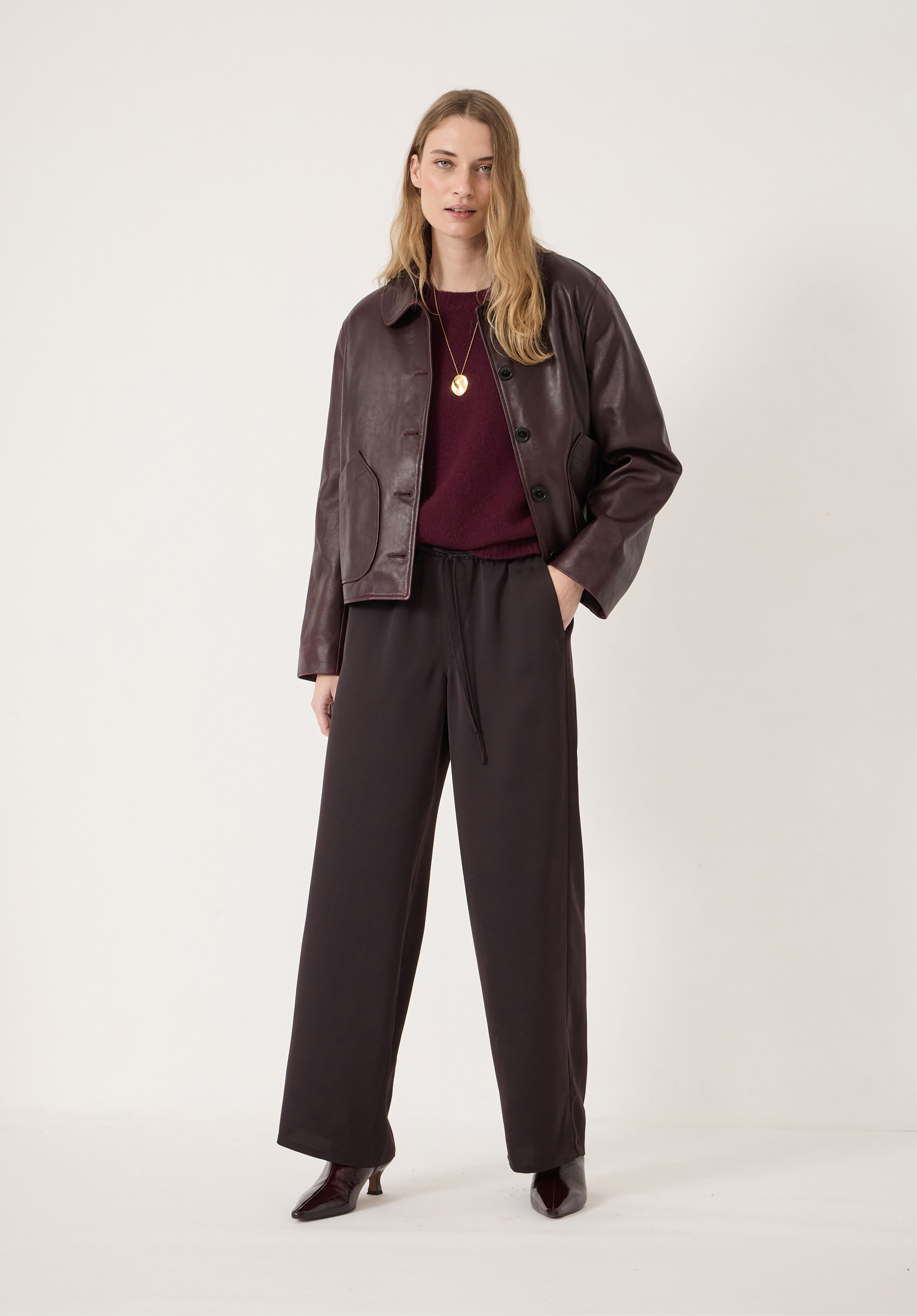 Tamar Satin Straight Ankle Grazer Trousers