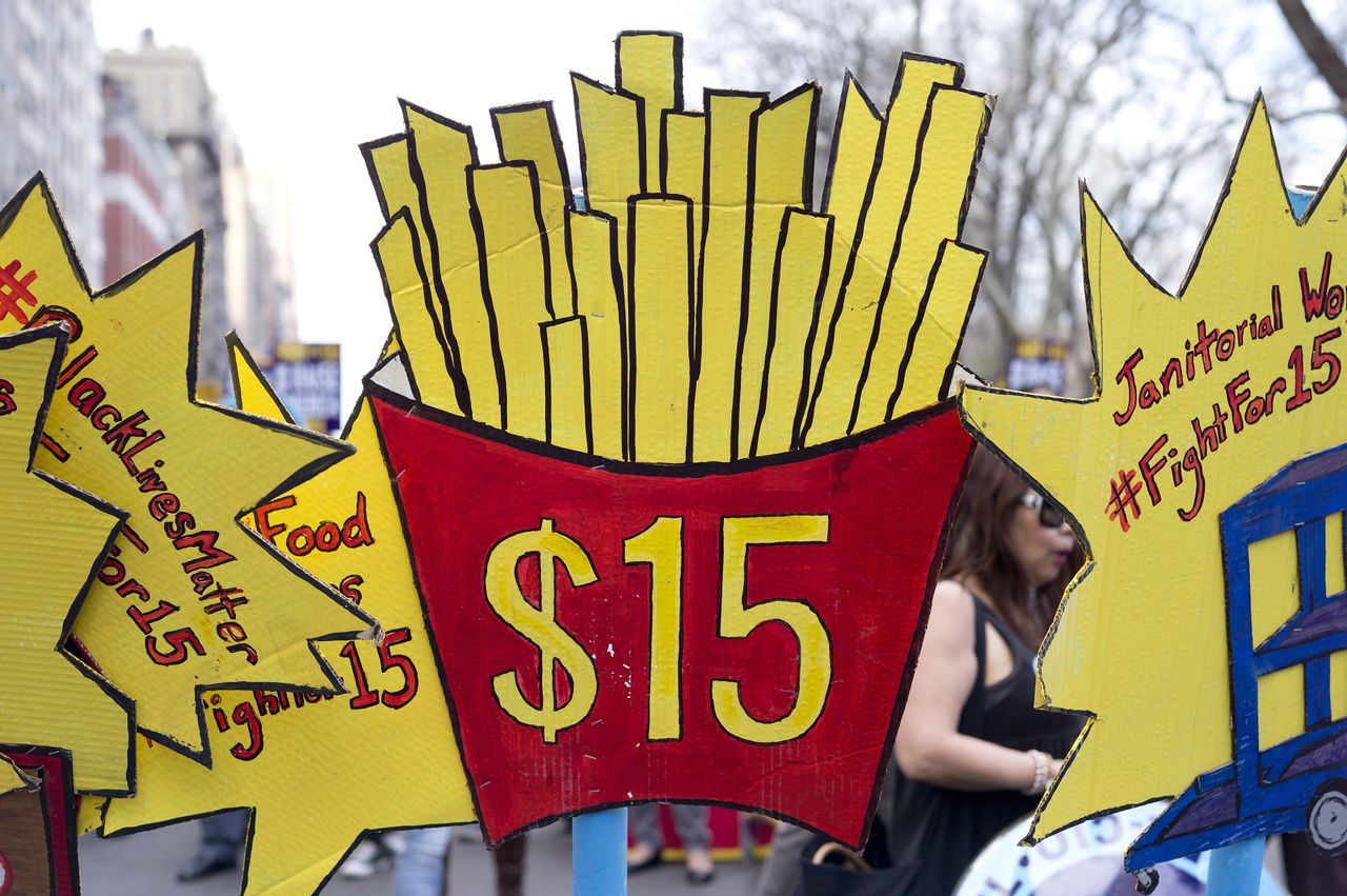 Minimum wage rally in New York.