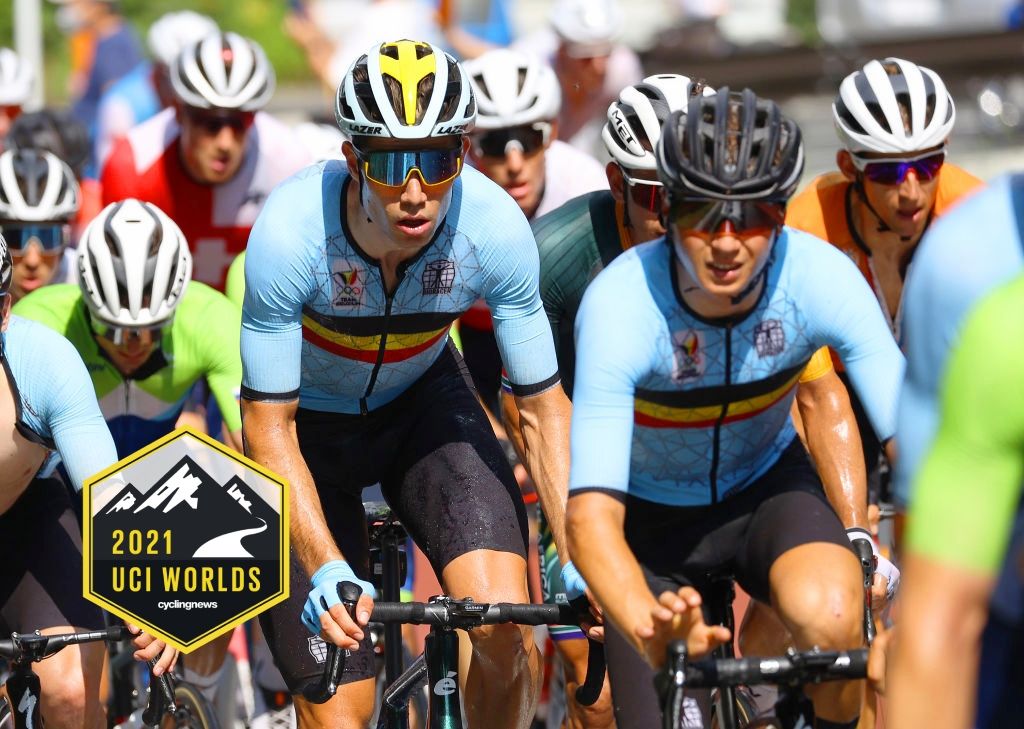 OYAMA, JAPAN - JULY 24: Wout van Aert of Team Belgium during the Men&#039;s road race at the Fuji International Speedway on day one of the Tokyo 2020 Olympic Games on July 24, 2021 in Oyama, Shizuoka, Japan. (Photo by Tim de Waele/Getty Images)