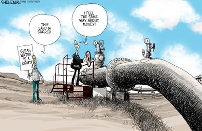 Editorial cartoon U.S. Dakota Access Pipeline