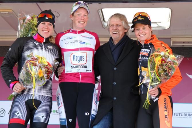 Stage podium: Ellen Van Dijk (Specialized - Lululemon), Kirsten Wild (Argos-Shimano), Adrie Visser (Boels Dolmans Cycling Team)