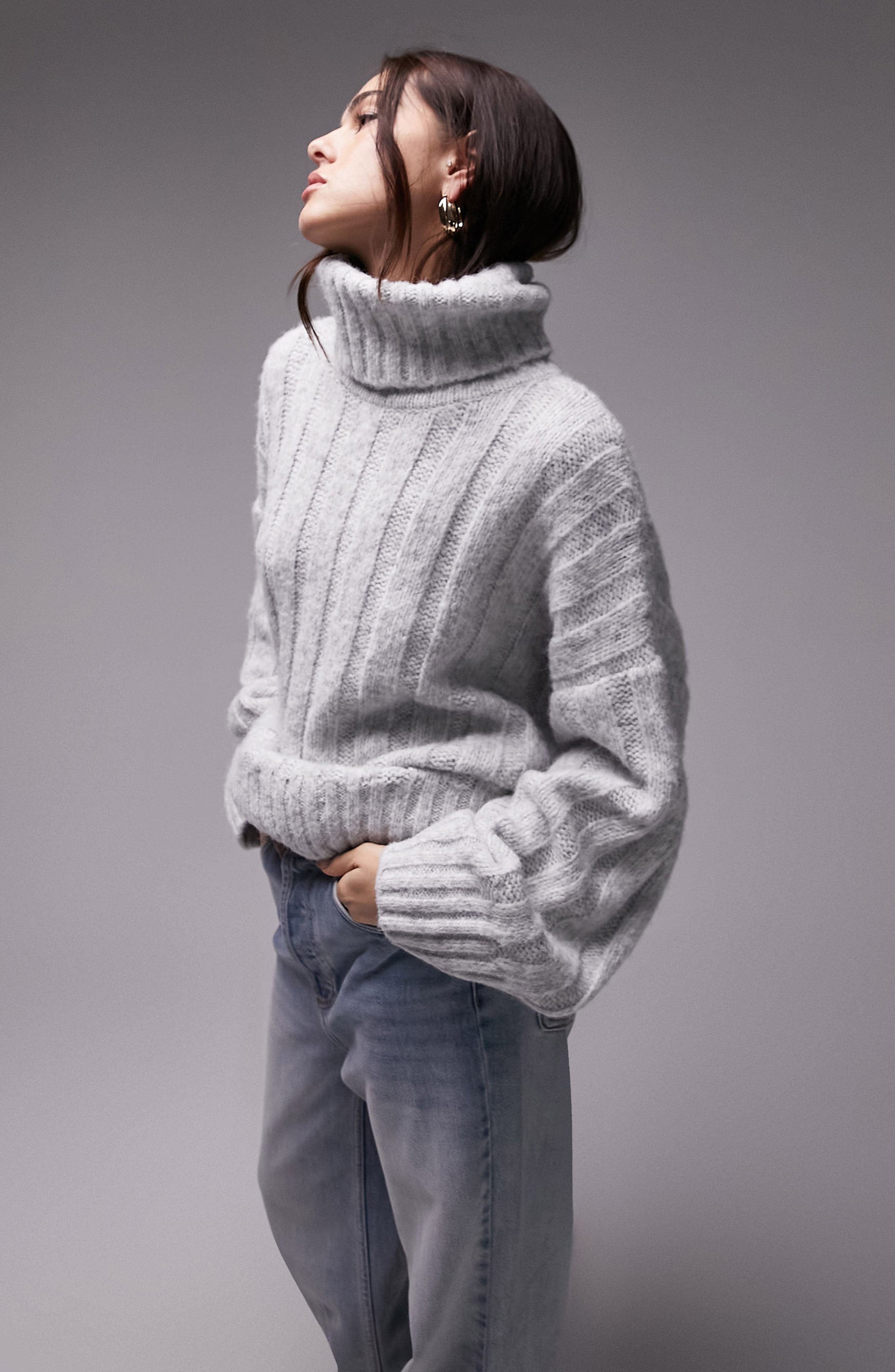 Turtleneck Rib Sweater