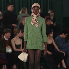 a Gucci model walks the fall/winter 2025 runway during Milan Fashion Week