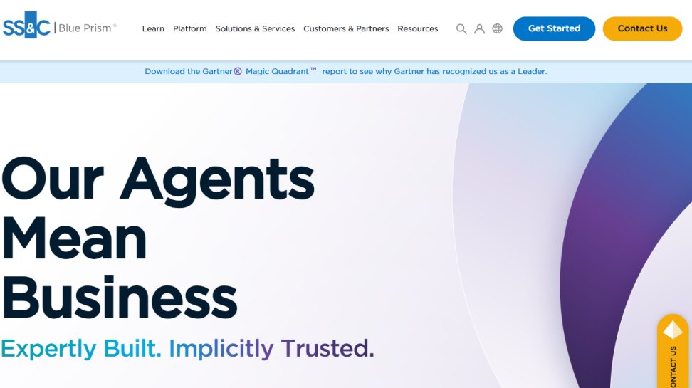 Blue Prism website screenshot (July 2025).