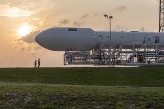 SpaceX Falcon 9 Rolls to Pad for Thales Mission