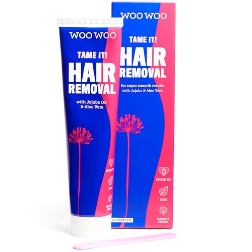 Woowoo Tame It! Natural Intimate Hair Removal Cream - Painless Vegan Hair Remover for Sensitive Skin - Depilatory for Genitals, Bikini, Legs amp;amp; Bum - Women In-Shower Cream With Aloe Vera - 200ml