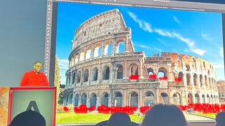 Photo of the Collosseum being edited in Photoshop