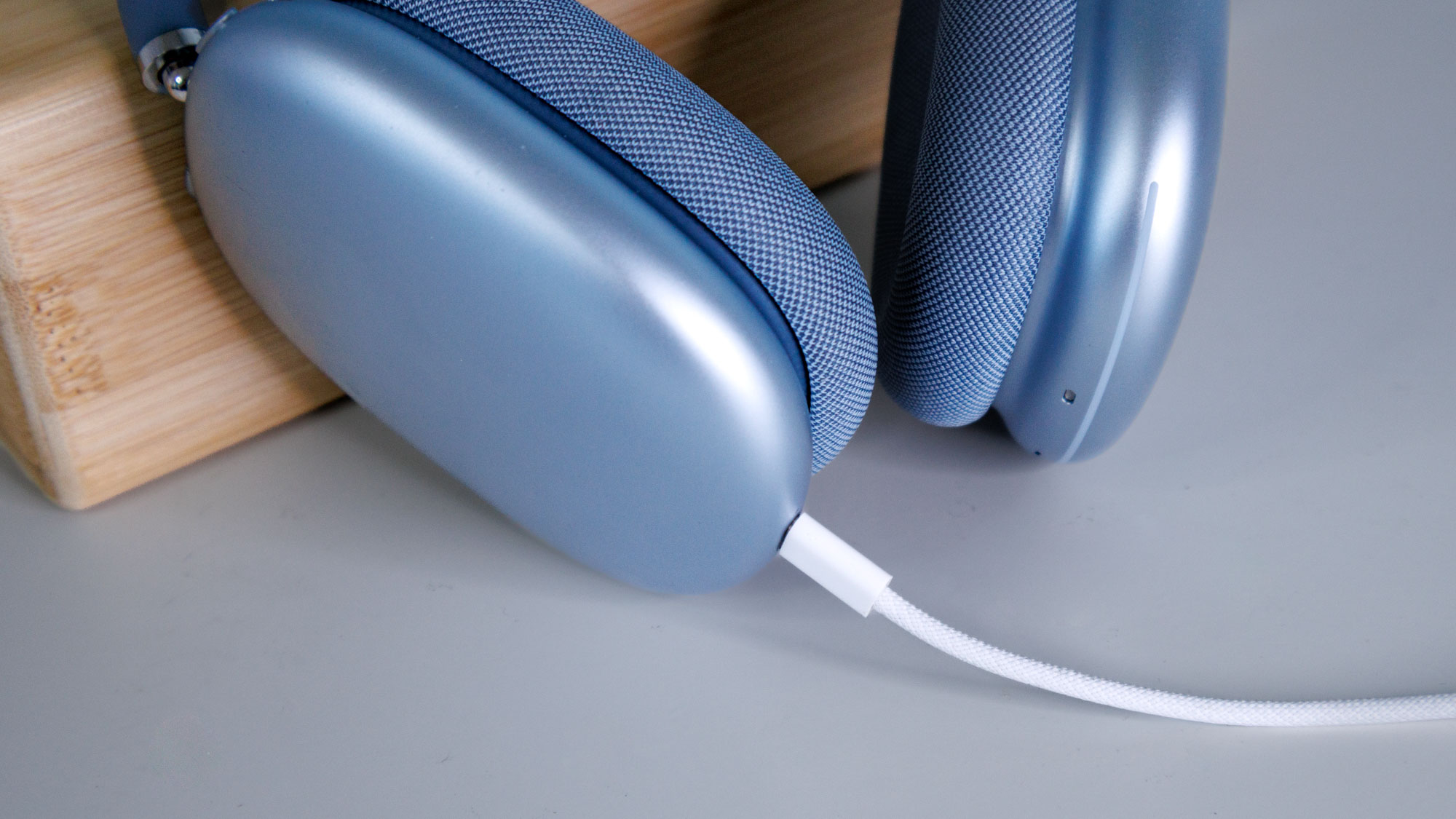 The AirPods Max USB-C in a photo studio