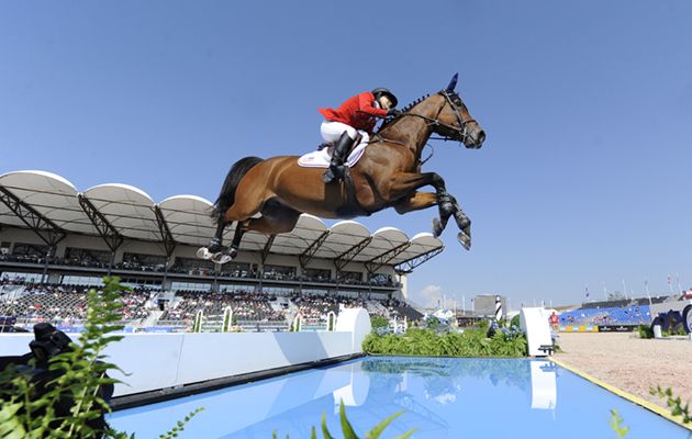Adrienne STERNLICHT (USA) riding CRISTALLINE in the Second Competition of the FEI Jumping Championships at the FEI World Equestrian Games Tryon 2018 at Tryon International Equestrian Centre, near Tryon North Carolina in the USA between 11th-23rd September 2018
