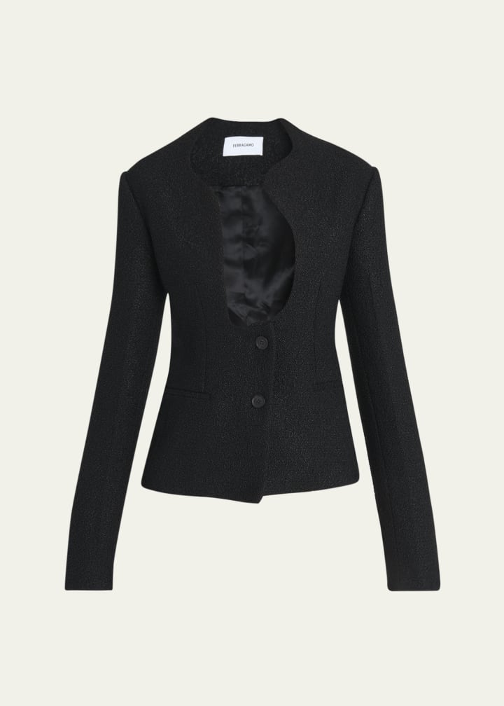 Two-Button Plunge Blazer