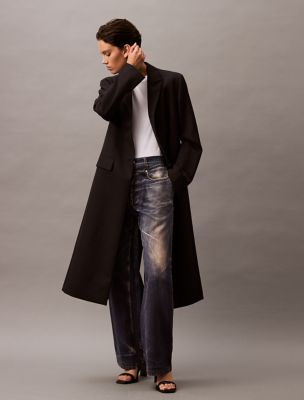 Crepe Single Breasted Coat