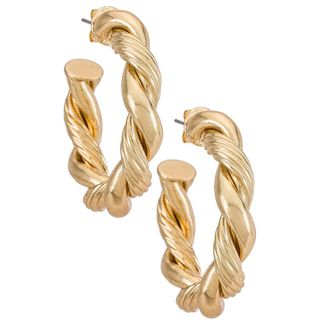 Twisted gold hoops from Revolve