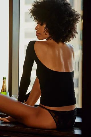 Free People, Low-Back Seamless Long Sleeve