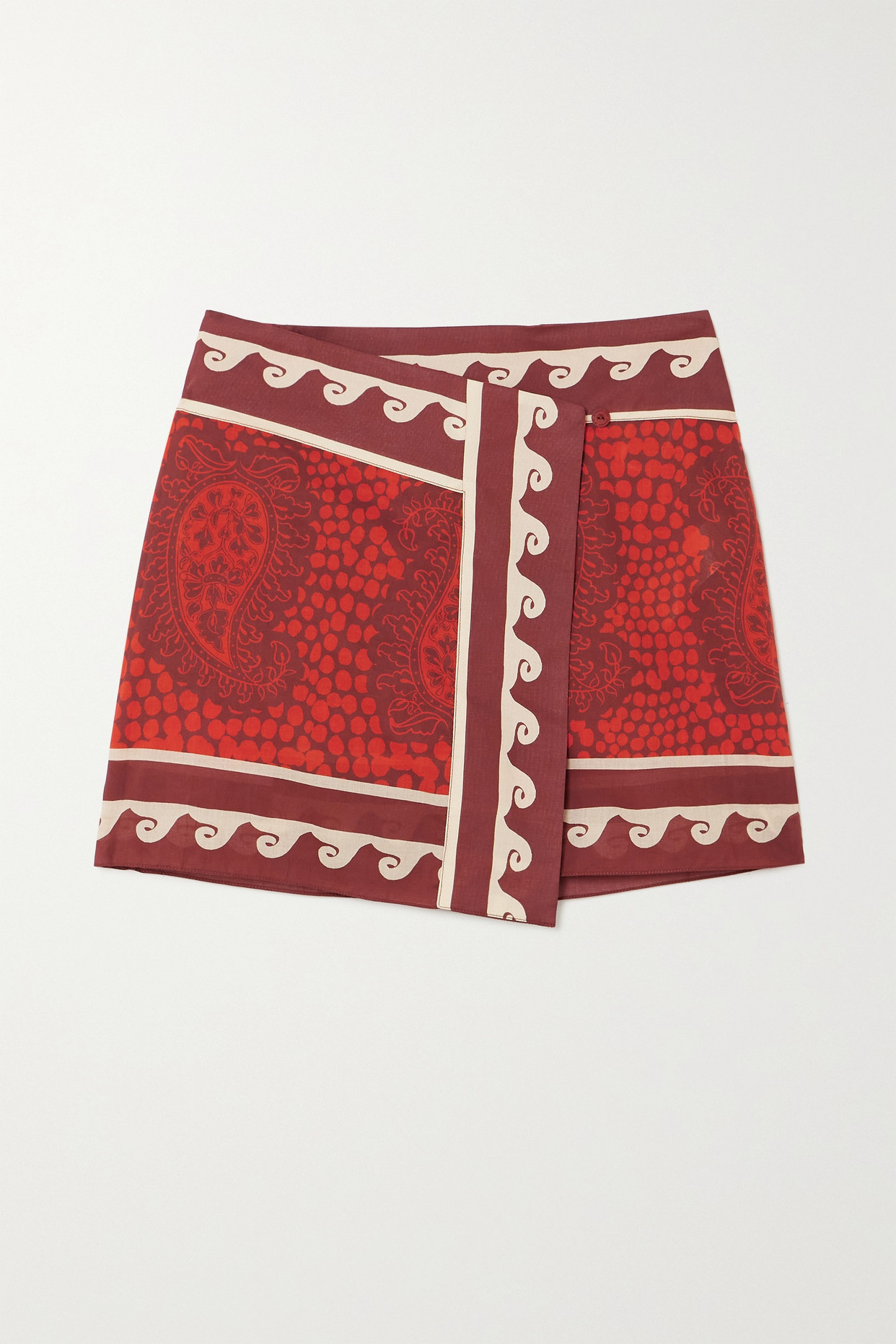 + Net Sustain Hunting Roots Printed Cotton-Voile Mini Wrap Skirt