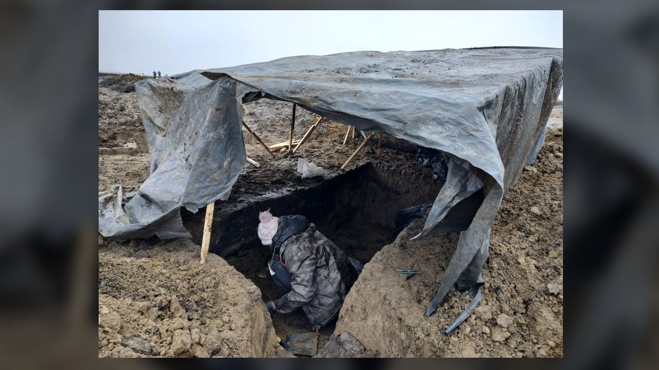 The tomb is thought to date from the fifth century A.D. when the region was controlled by the eastern invaders known as the Huns