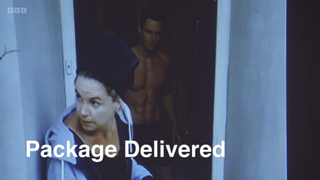 EastEnders Sam Mitchell picks up Zack Hudson's parcel