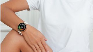 woman wearing smartwatch