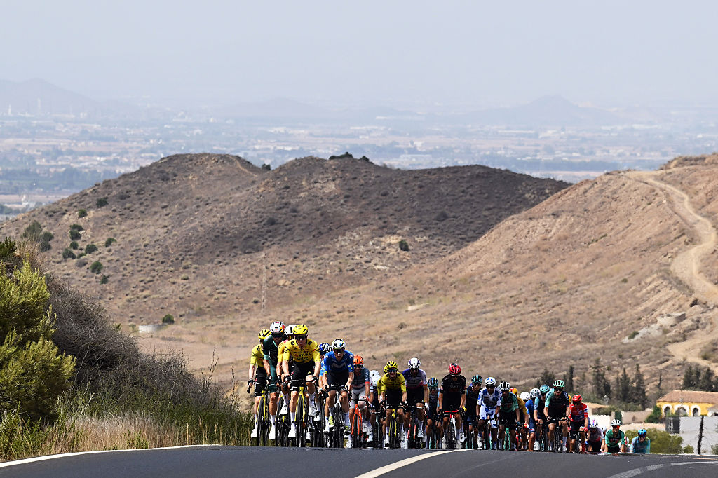 A general view of the peloton on stage 11
