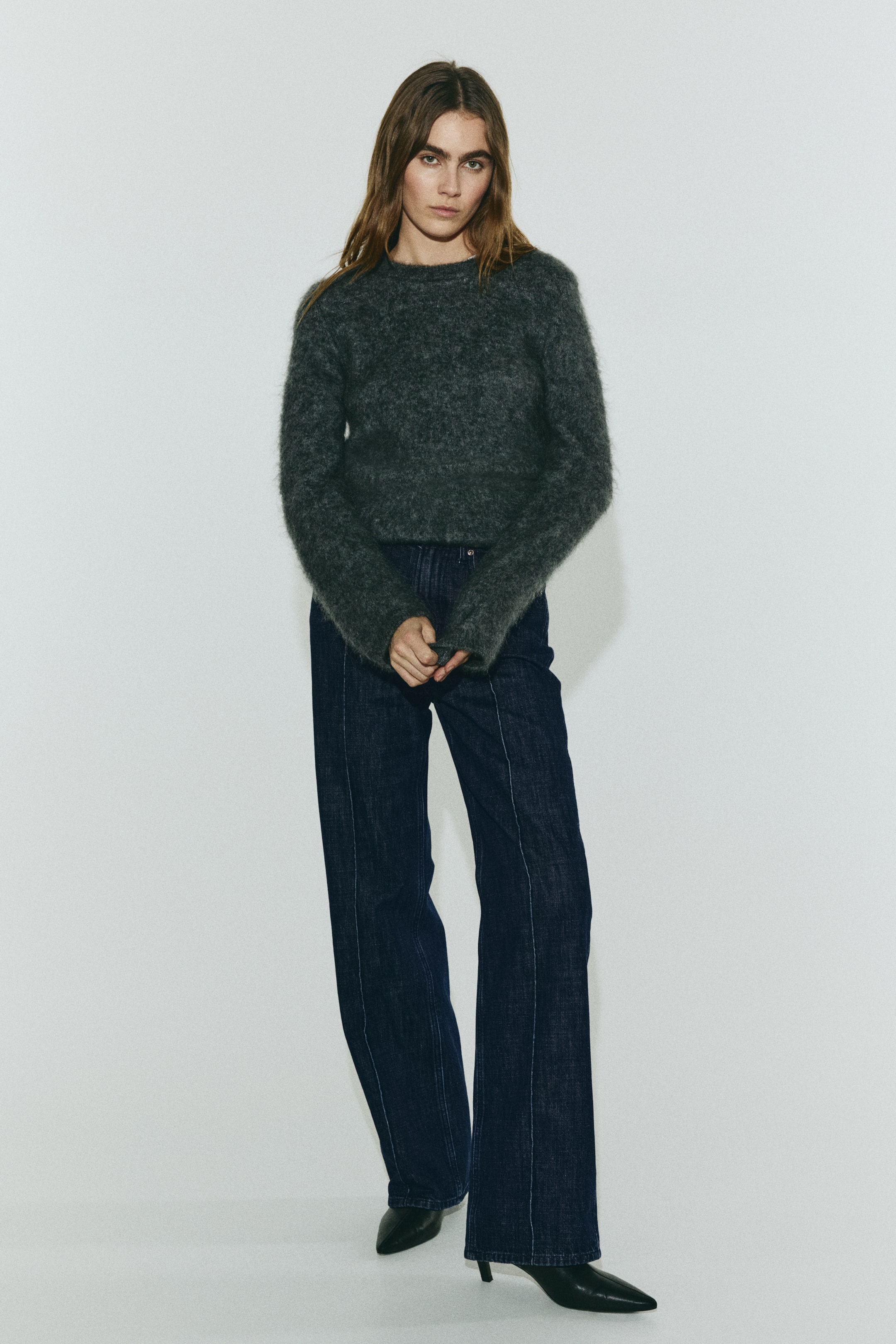 Straight High Jeans - Dark Denim Blue