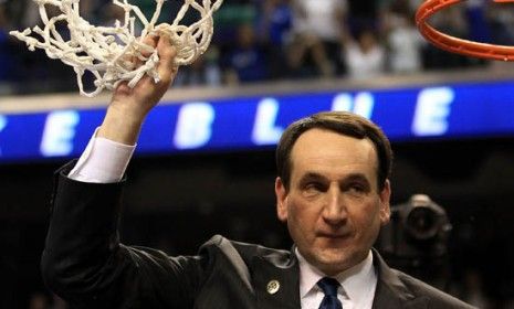 Coach Mike Krzyzewski after Duke&amp;#039;s Atlantic Coast Conference win last year