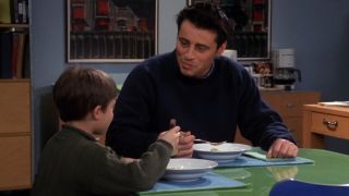 Joey (Matt LeBlanc) auditions for a soup commercial in the Friends episode "The One Where Rachel Smokes."