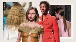 Autumn Winter 2024 beauty trends from the catwalk showing very minimal, unstyled hair looks